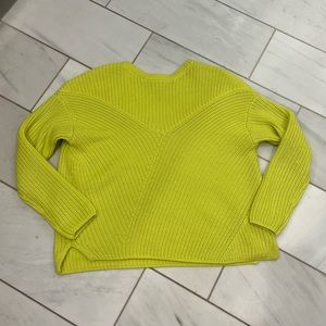 Rachel Zoe neon yellow crewneck sweater, women’s large